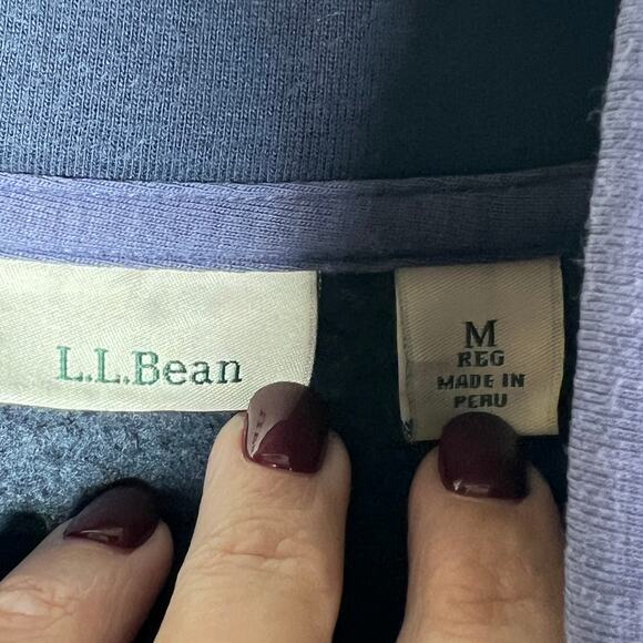 L.L. Bean green and blue quilted sweatshirt top size medium M B53 - Picture 3 of 5